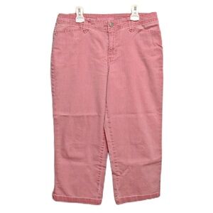 BandolinoBlu Women’s Cotton Stretch Cropped Pants Pink Capris Jeans Casual Work